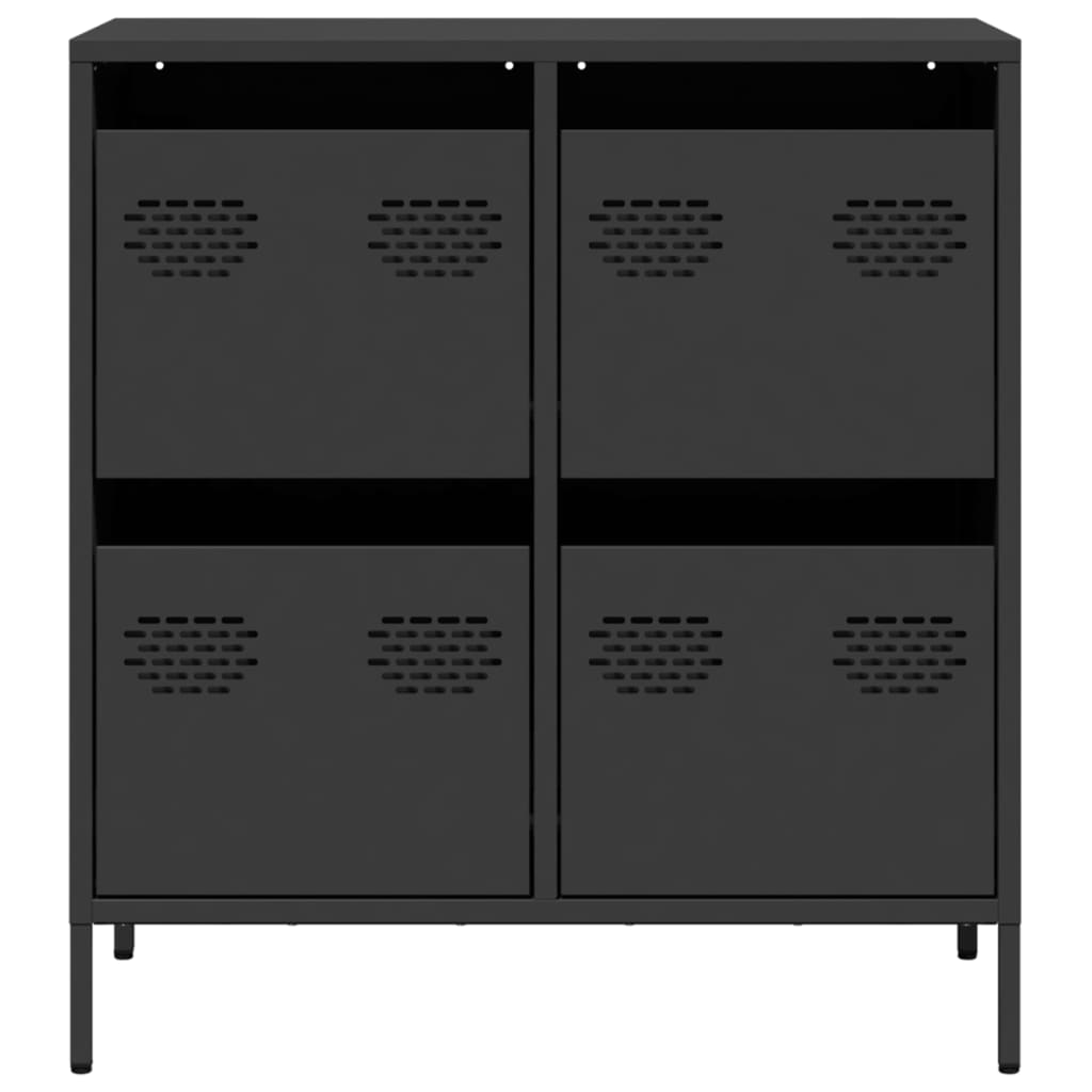 Sideboard Schwarz 68x39x73,5 cm Kaltgewalzter Stahl