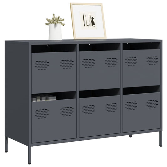 Sideboard Anthrazit 101,5x39x73,5 cm Kaltgewalzter Stahl