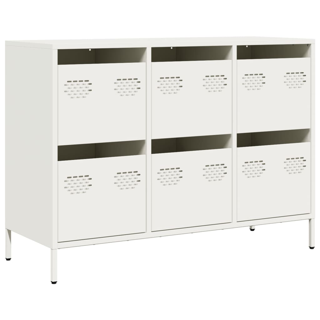 Sideboard Weiß 101,5x39x73,5 cm Kaltgewalzter Stahl