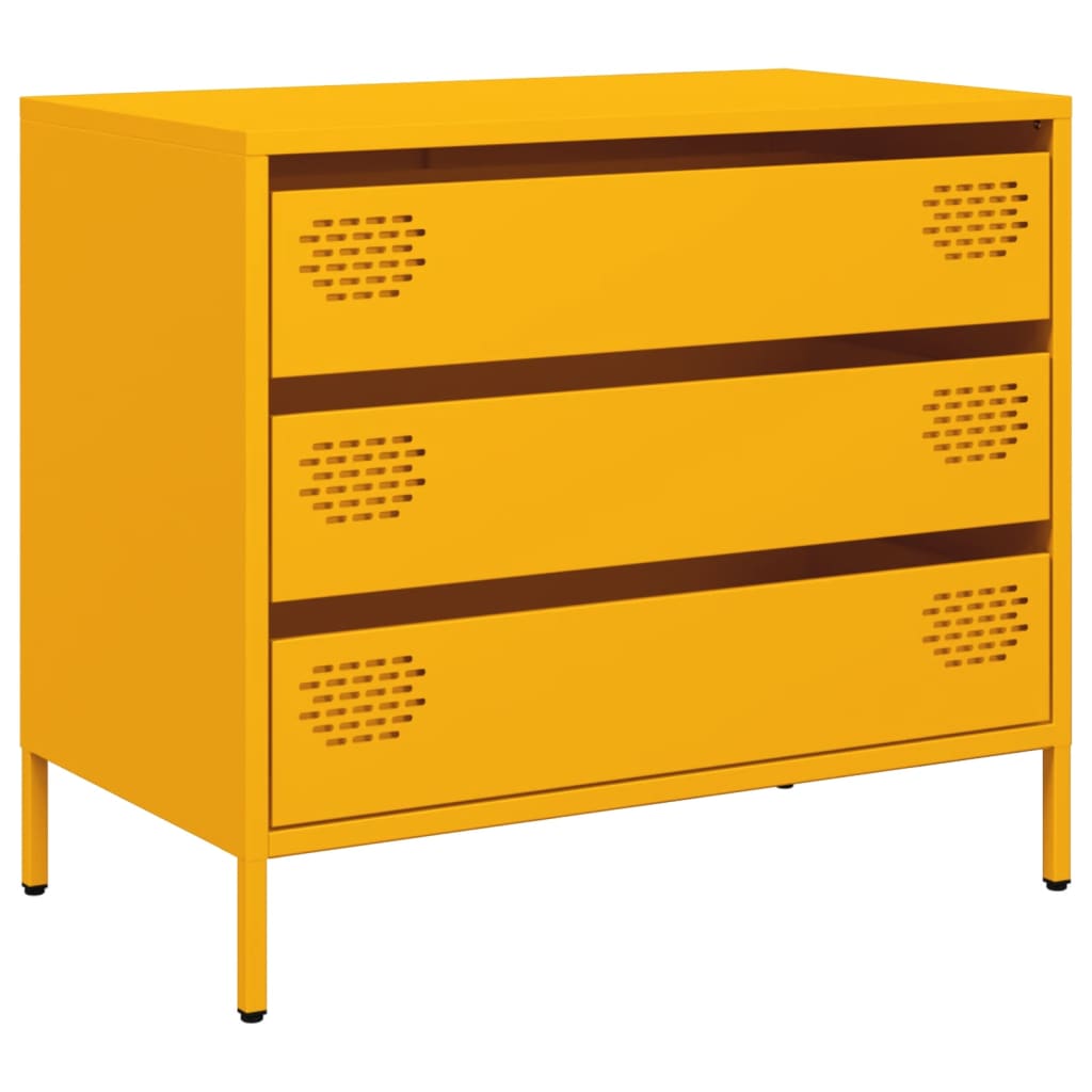 Sideboard Senfgelb 68x39x58,5 cm Kaltgewalzter Stahl