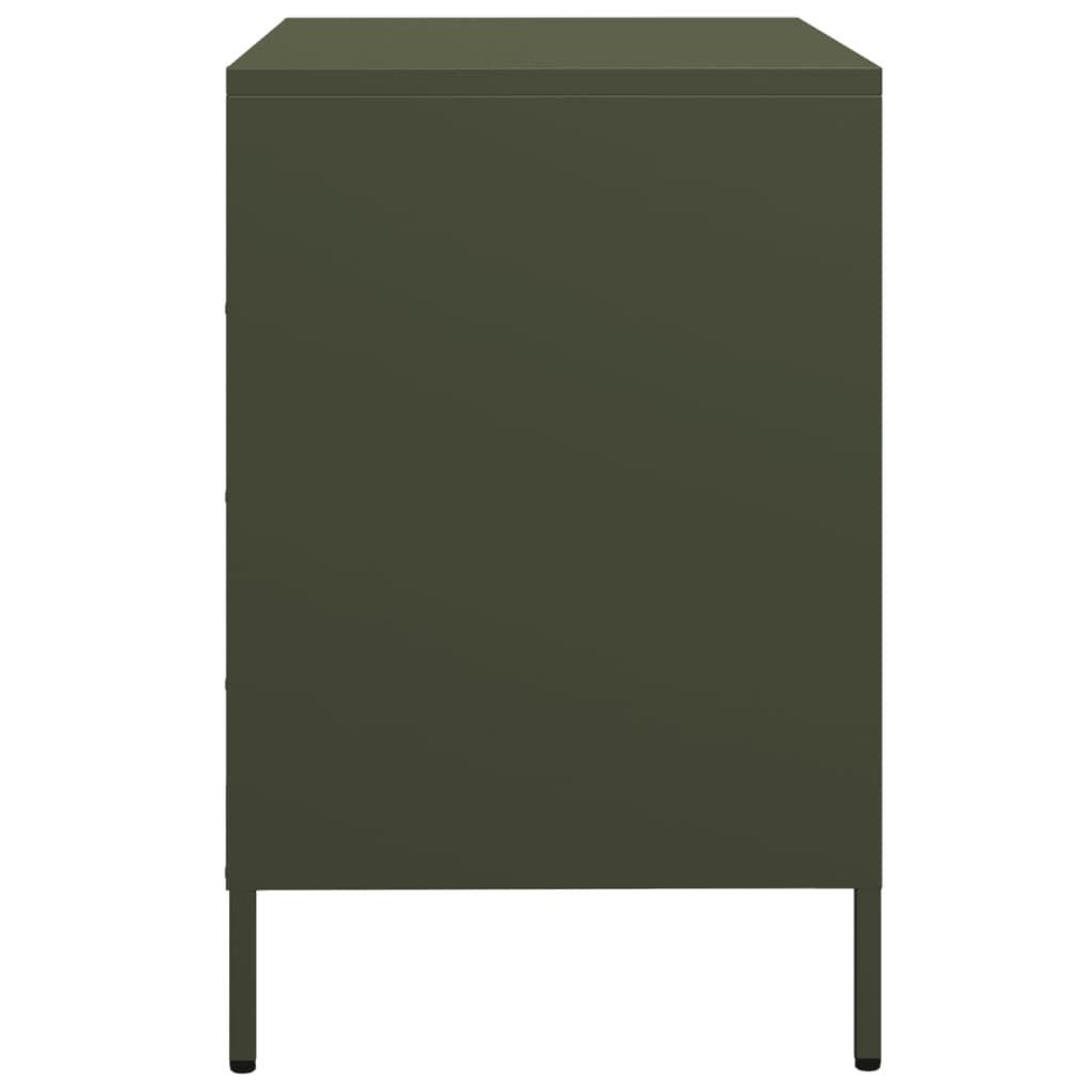 Sideboard Olivgrün 68x39x58,5 cm Kaltgewalzter Stahl