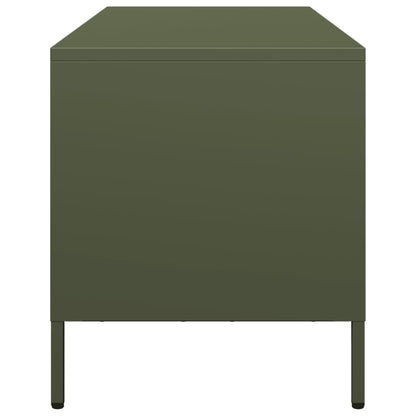 TV-Schrank Olivgrün 101,5x39x43,5 cm Kaltgewalzter Stahl