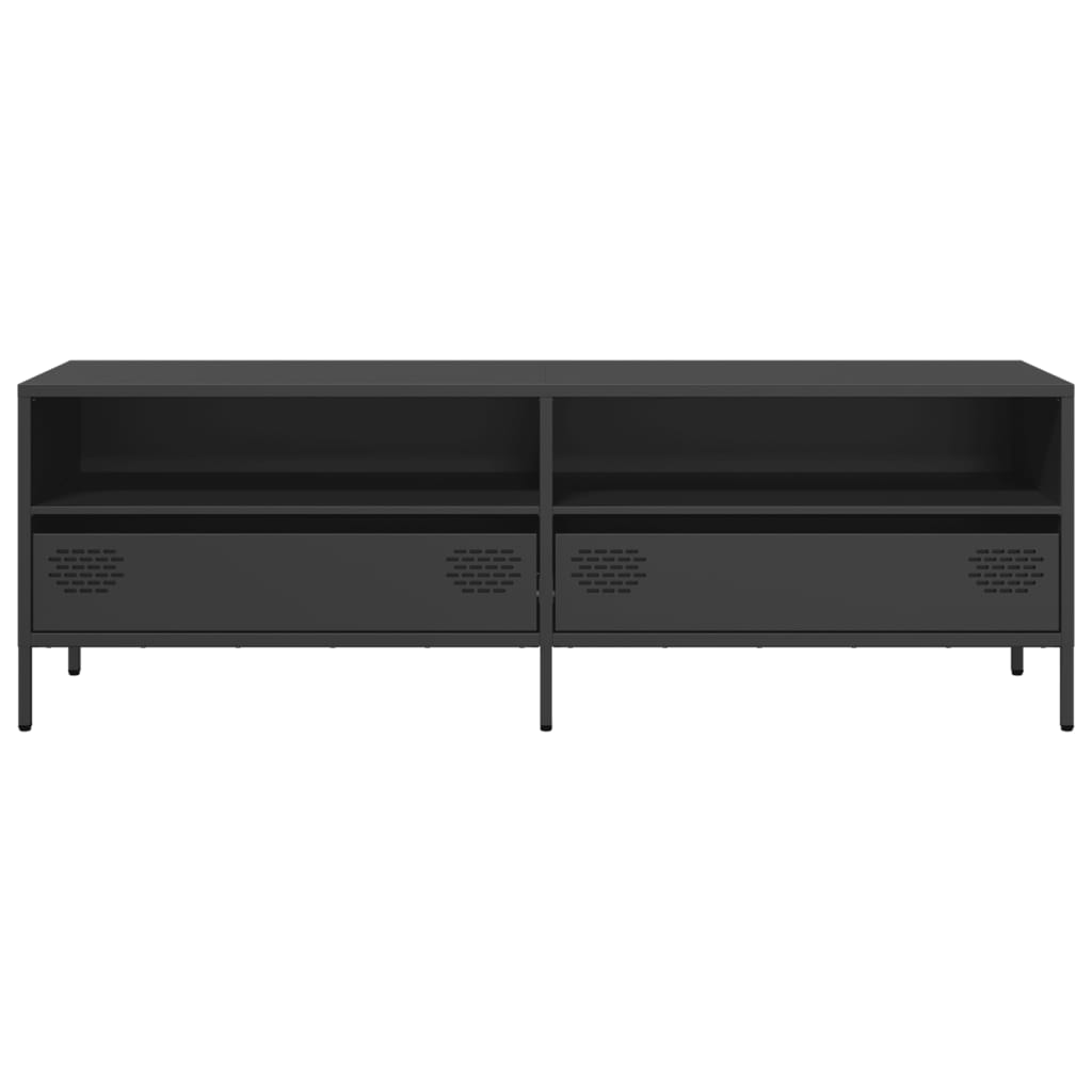TV-Schrank Schwarz 135x39x43,5 cm Kaltgewalzter Stahl