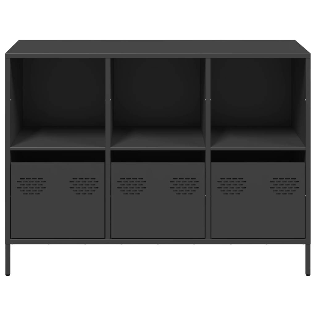 Sideboard Schwarz 101,5x39x73,5 cm Kaltgewalzter Stahl