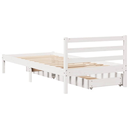 Massivholzbett ohne Matratze Weiß 90x190 cm Kiefernholz