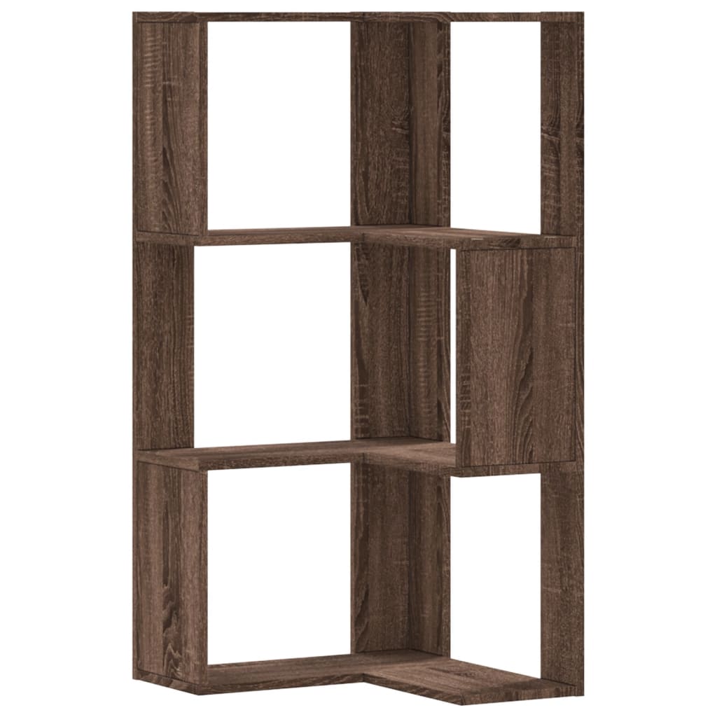 Eck-Bücherregal 3 Böden Eichen-Optik 50x50x102 cm Holzwerkstoff