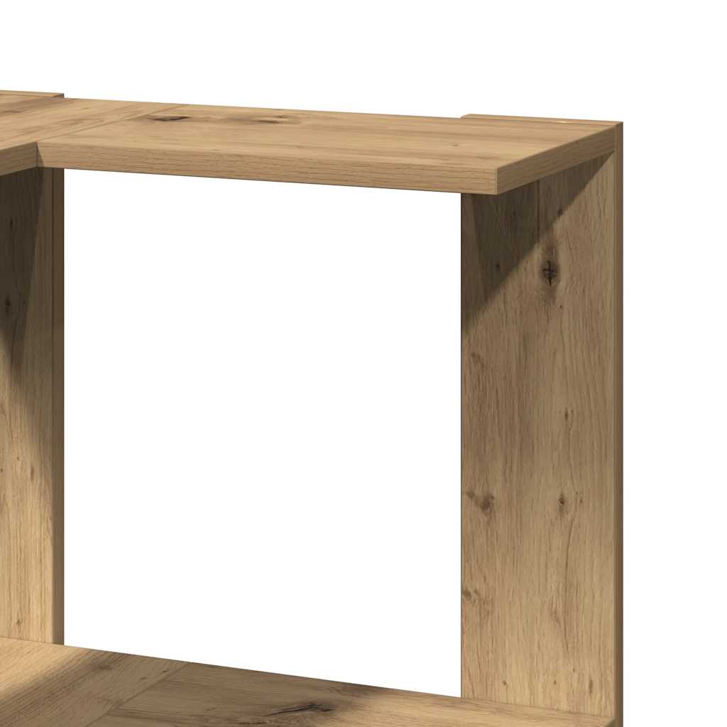 Eck-Bücherregal 3 Böden Artisan-Eiche 50x50x102cm Holzwerkstoff