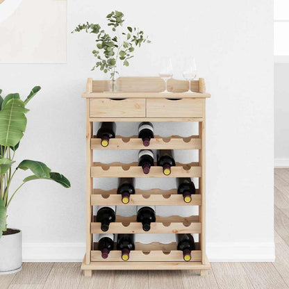 Weinregal Braun 90 x 60 x 30 cm Solides Kiefernholz