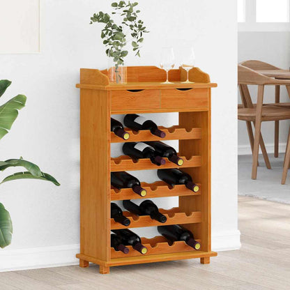 Weinregal Braun 90 x 60 x 30 cm Massivholz Kiefer