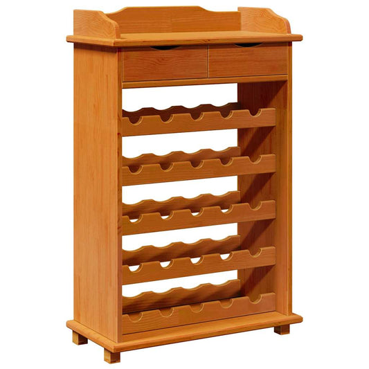 Weinregal Braun 90 x 60 x 30 cm Massivholz Kiefer