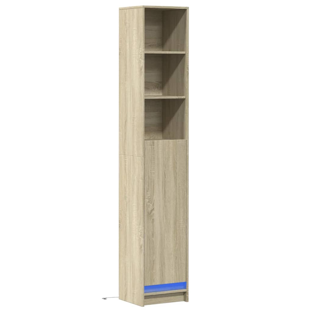 LED-Sideboard Sonoma-Eiche 36x32,5x200 cm Holzwerkstoff