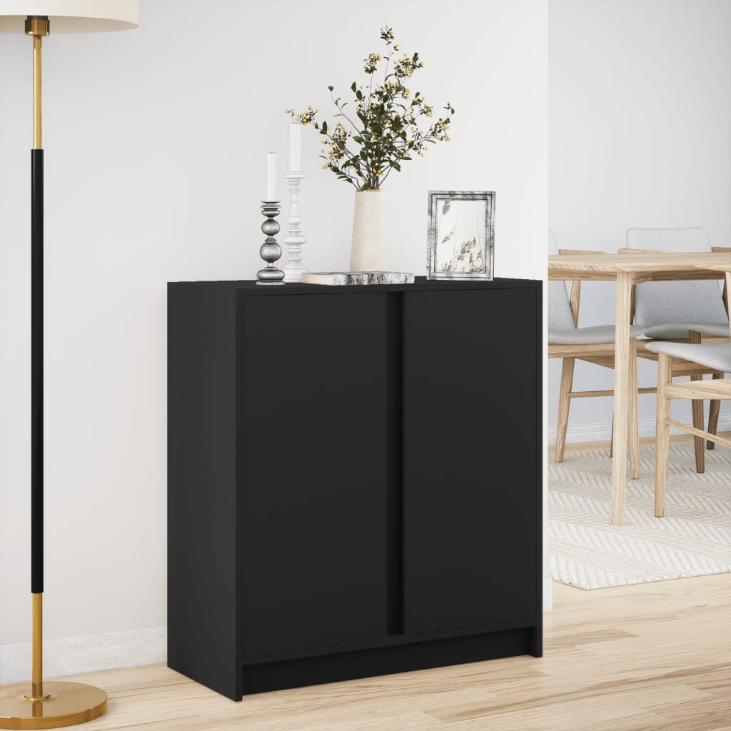 LED-Sideboard Schwarz 77x34x85 cm Holzwerkstoff