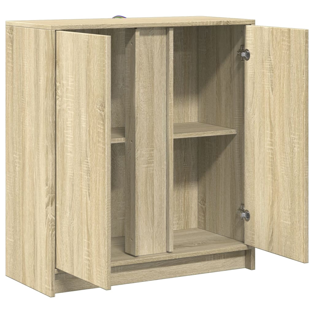 LED-Sideboard Sonoma-Eiche 77x34x85 cm Holzwerkstoff