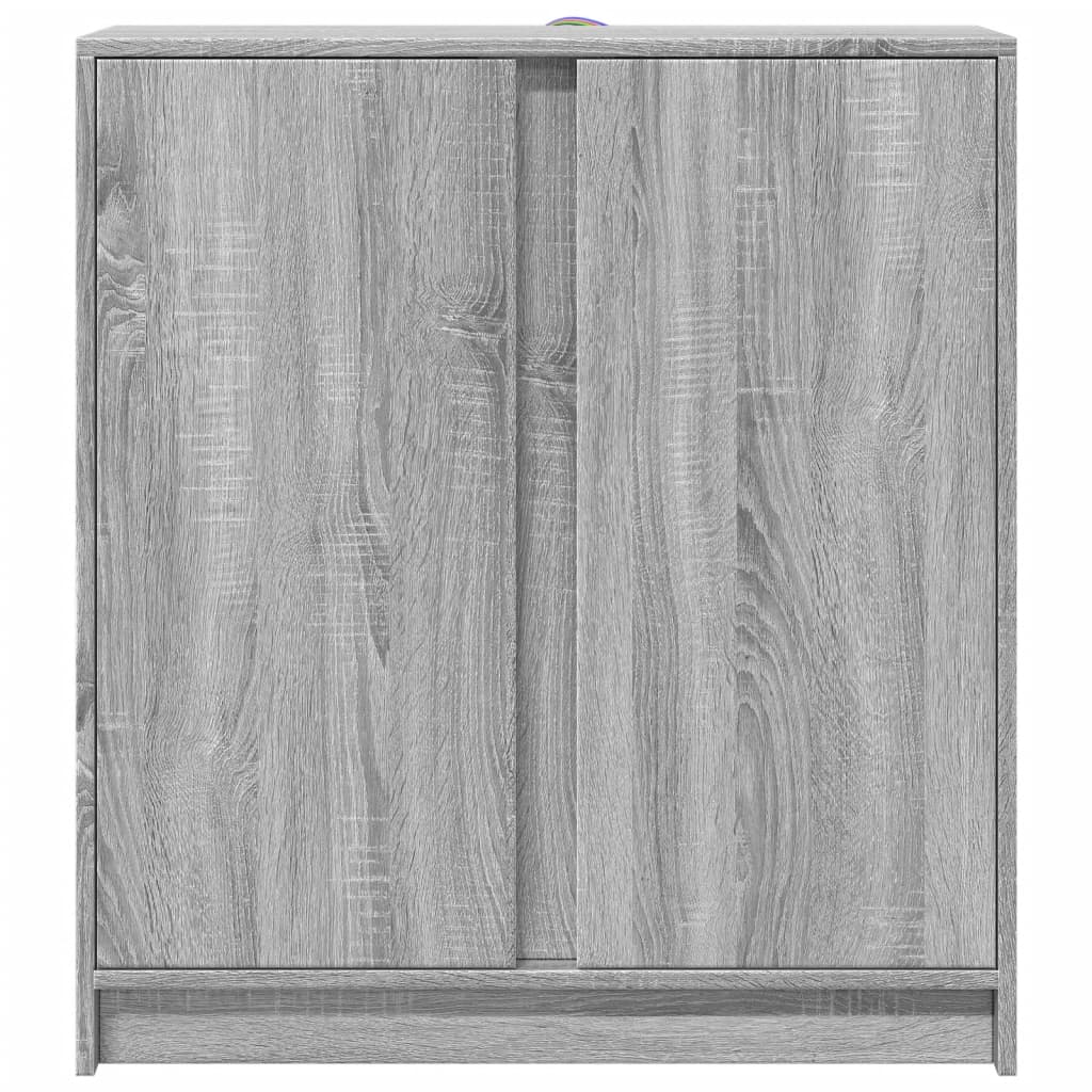 LED-Sideboard Grau Sonoma 77x34x85 cm Holzwerkstoff