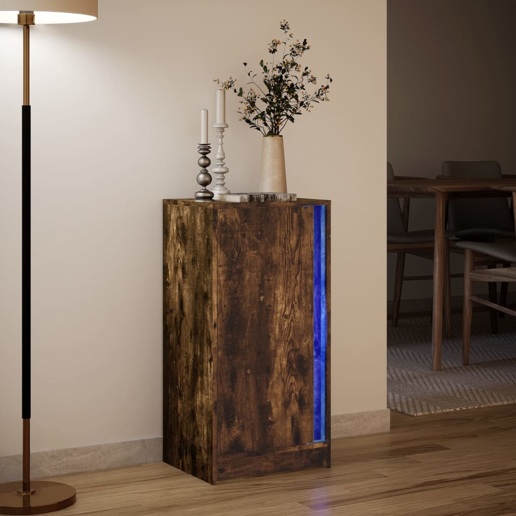 LED-Sideboard Räuchereiche 42,5x34x85 cm Holzwerkstoff