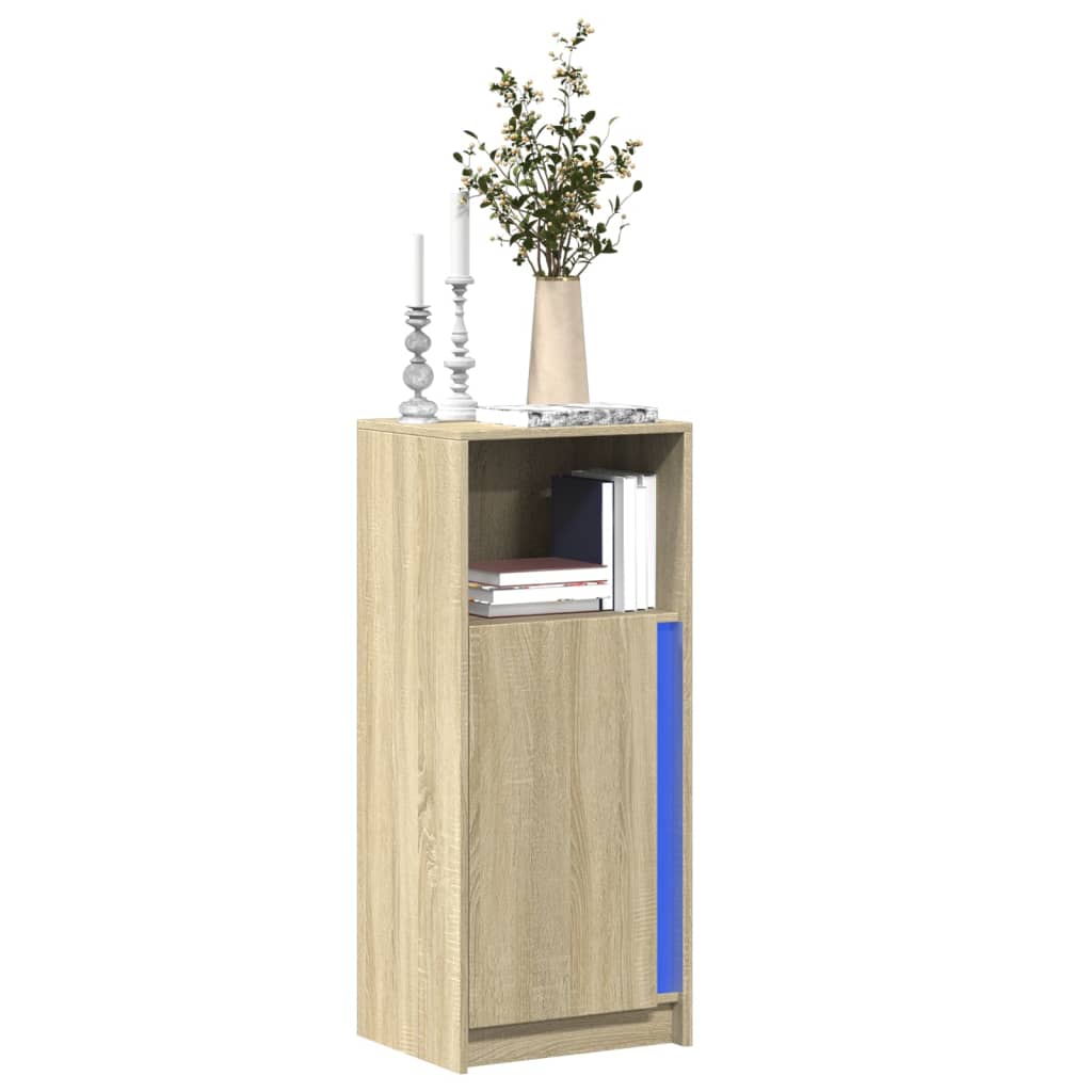 LED-Sideboard Sonoma-Eiche 42,5x34x100 cm Holzwerkstoff