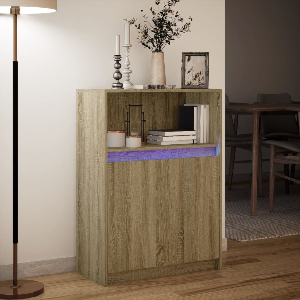 Sideboard mit LED Sonoma-Eiche 72x34x100 cm Holzwerkstoff