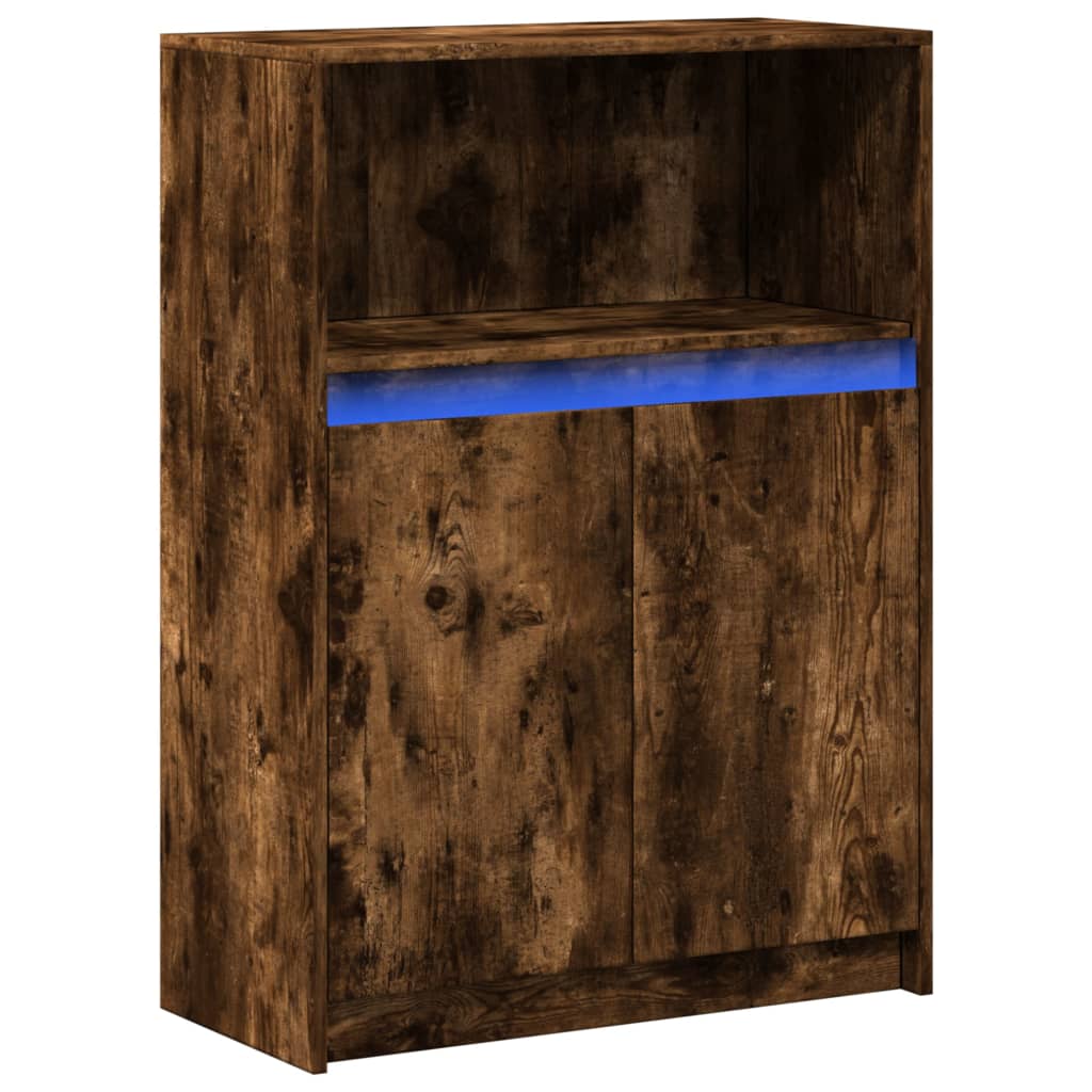 Sideboard mit LED Räuchereiche 72x34x100 cm Holzwerkstoff