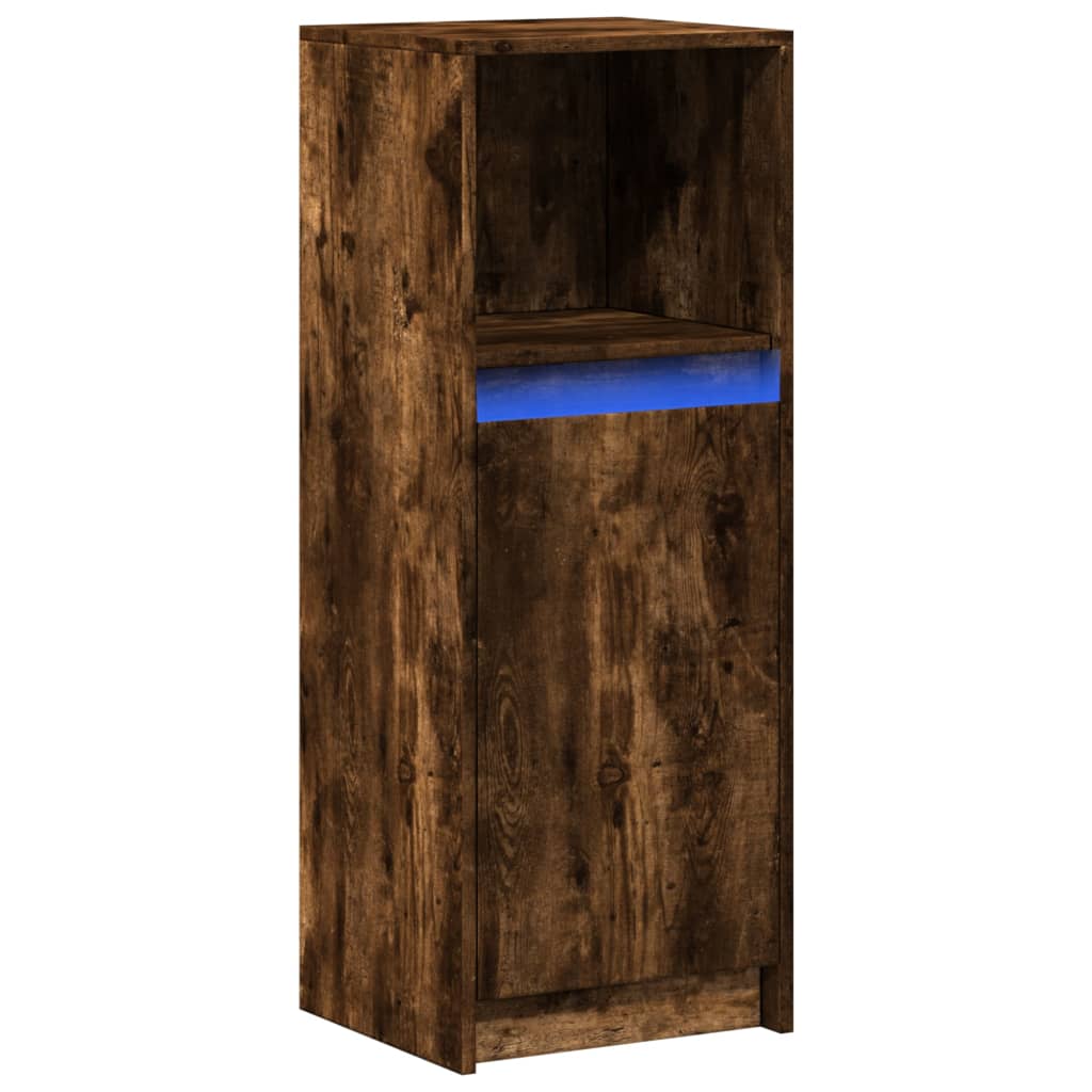 LED-Sideboard Räuchereiche 38x34x100 cm Holzwerkstoff