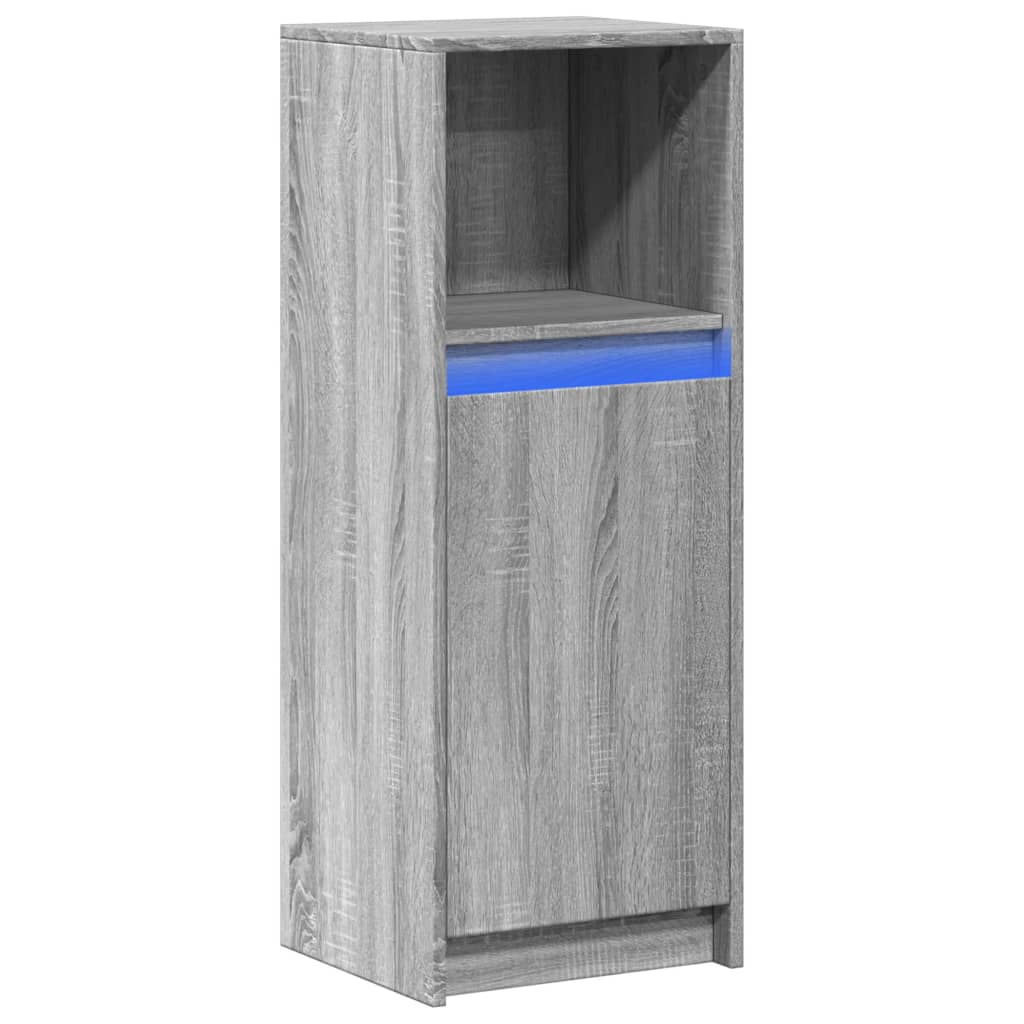 LED-Sideboard Grau Sonoma 38x34x100 cm Holzwerkstoff