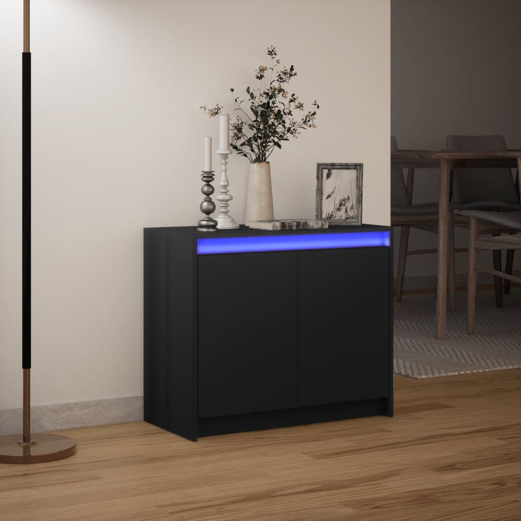 LED-Sideboard Schwarz 72x34x61 cm Holzwerkstoff