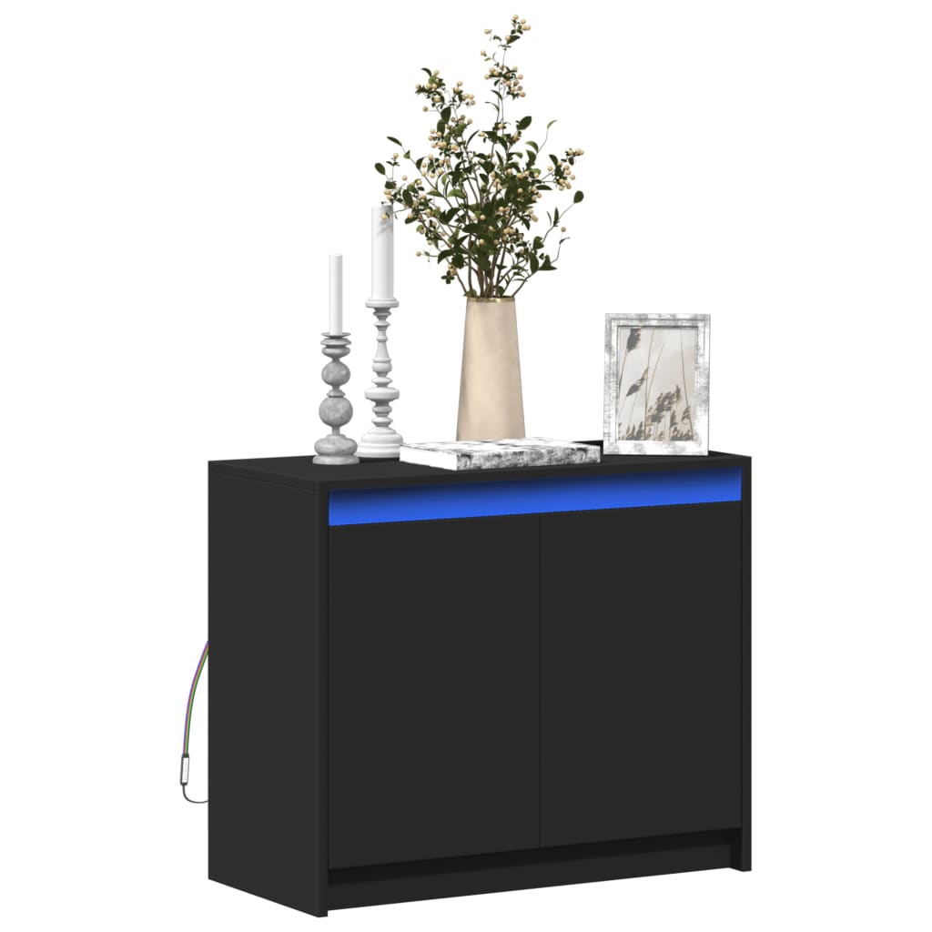 LED-Sideboard Schwarz 72x34x61 cm Holzwerkstoff