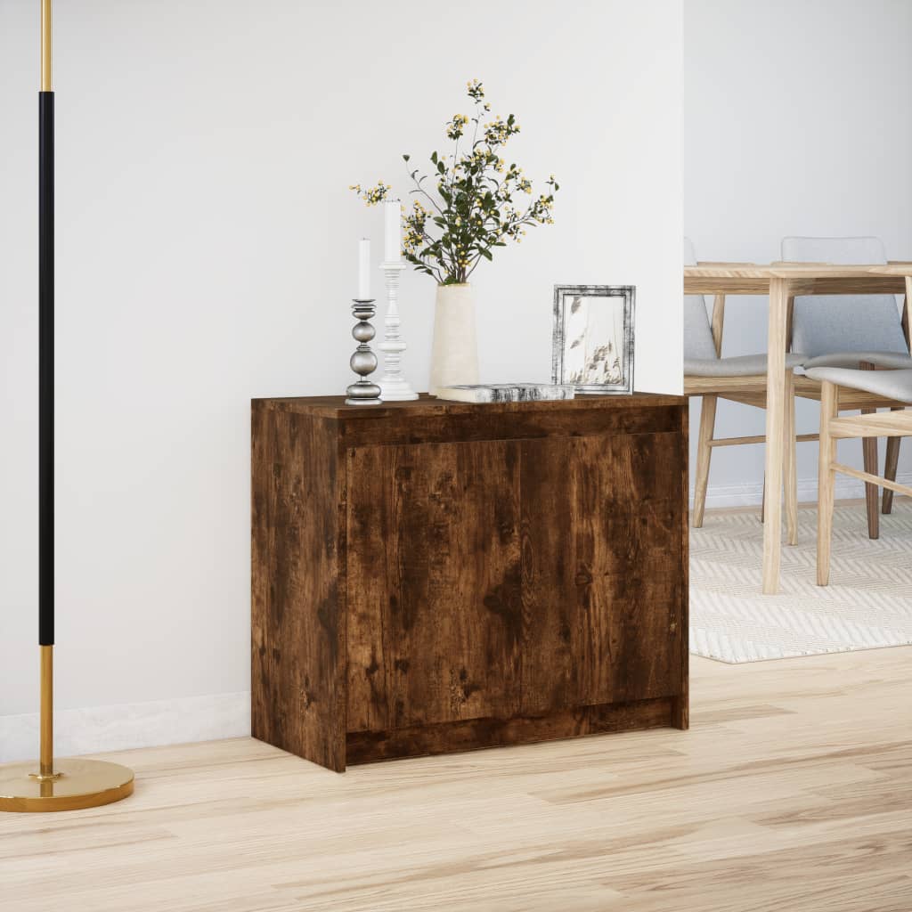 LED-Sideboard Räuchereiche 72x34x61 cm Holzwerkstoff