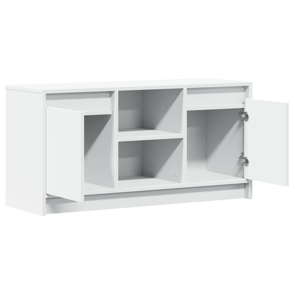 TV-Schrank mit LED-Beleuchtung Weiß 100x34x50 cm Holzwerkstoff