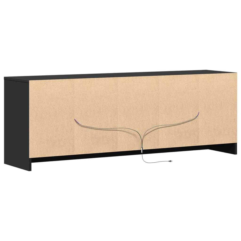 TV-Schrank mit LED-Beleuchtung Schwarz 139,5x34x50 cm