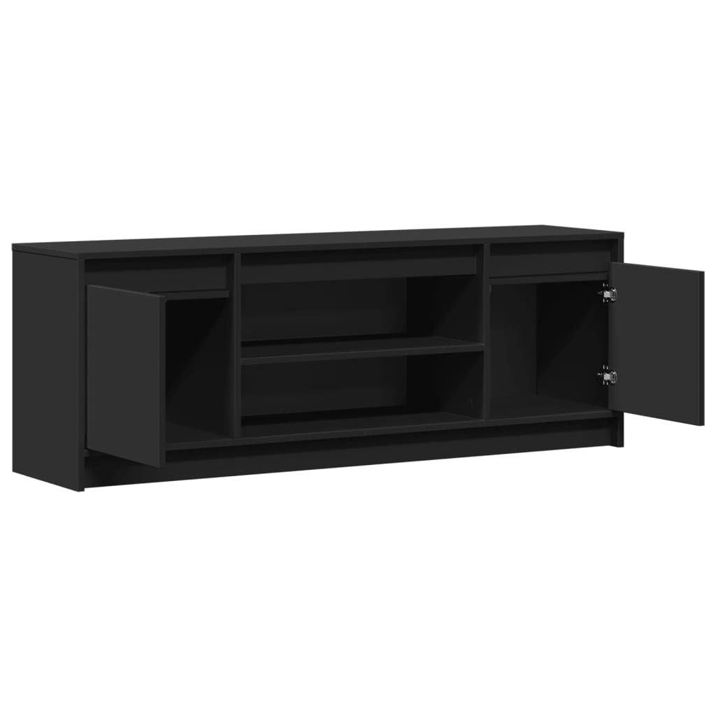 TV-Schrank mit LED-Beleuchtung Schwarz 139,5x34x50 cm