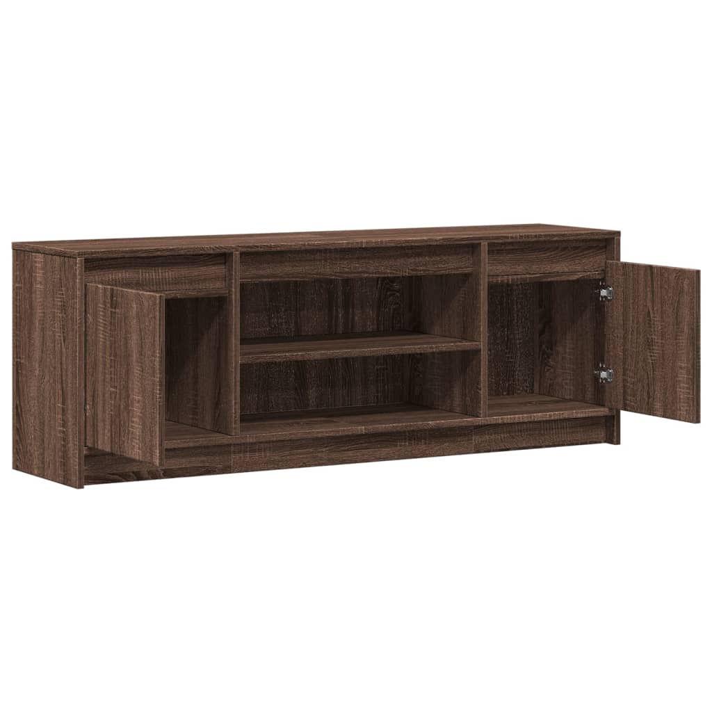 TV-Schrank mit LED-Beleuchtung Braun Eichen-Optik 139,5x34x50cm