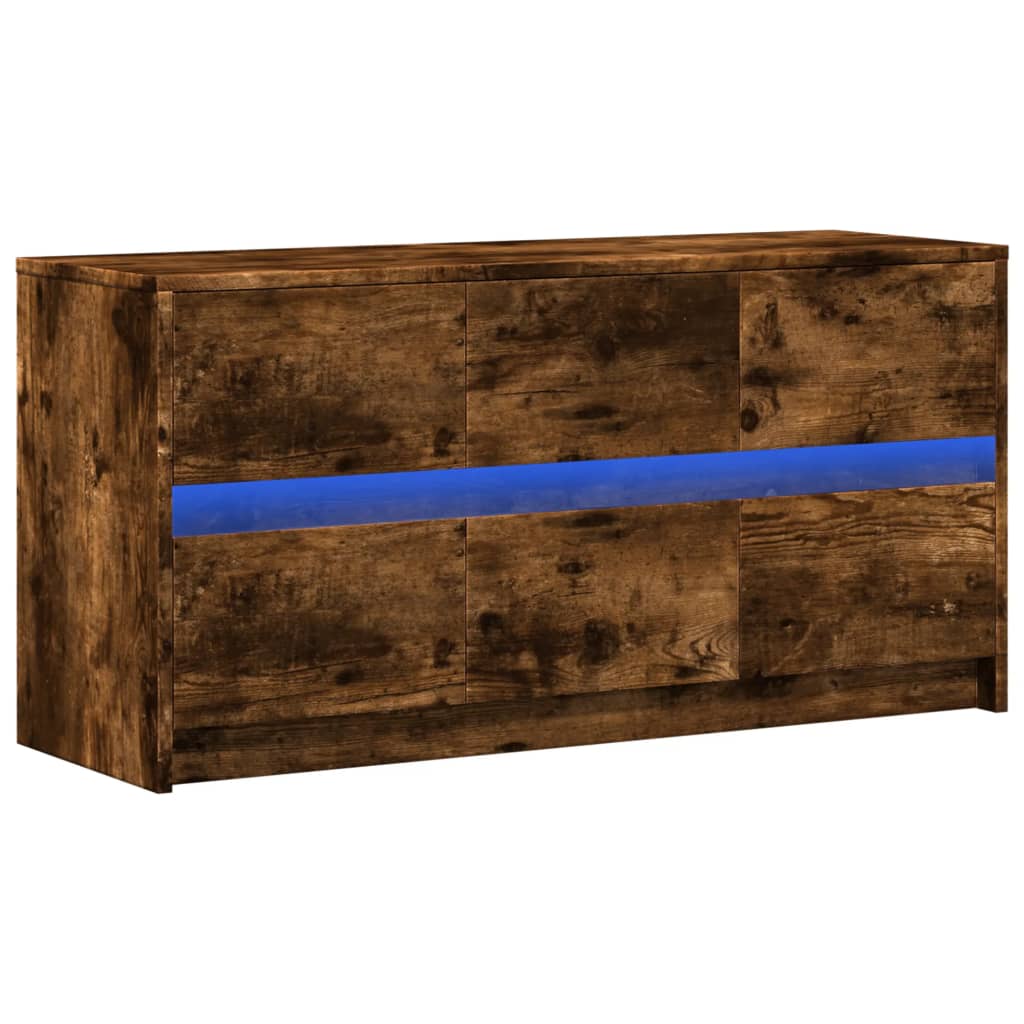 TV-Schrank mit LED-Beleuchtung Räuchereiche 100x34x50 cm