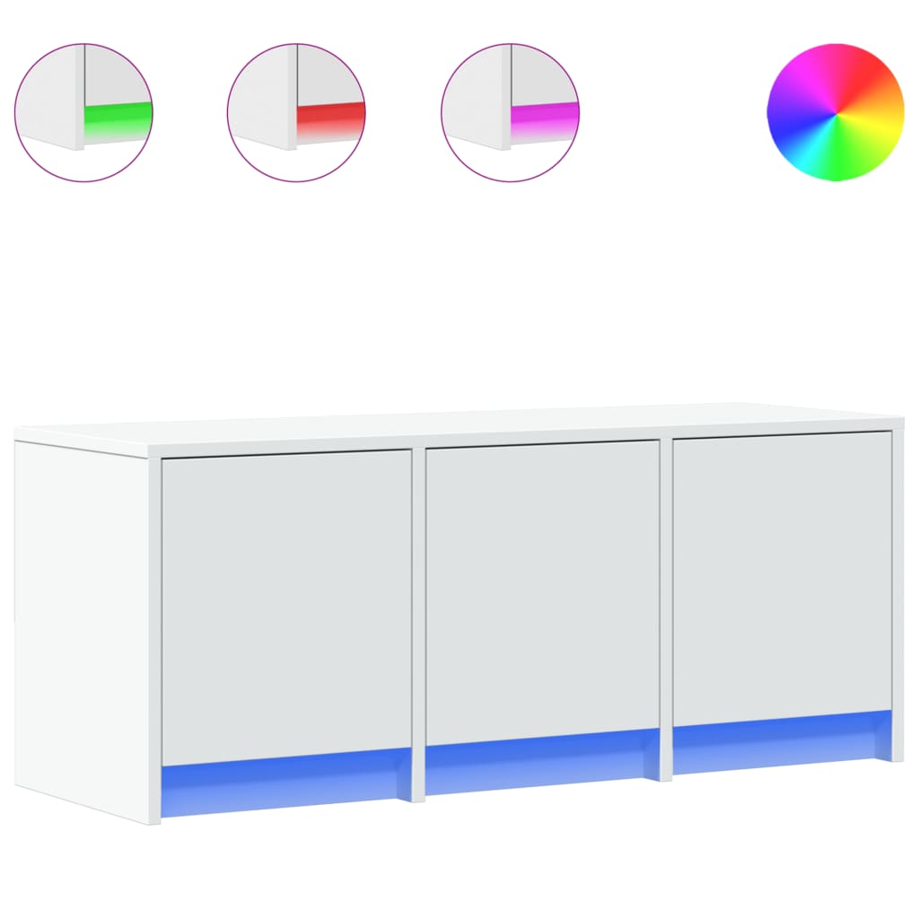 TV-Schrank mit LED-Beleuchtung Weiß 97x34x40 cm Holzwerkstoff