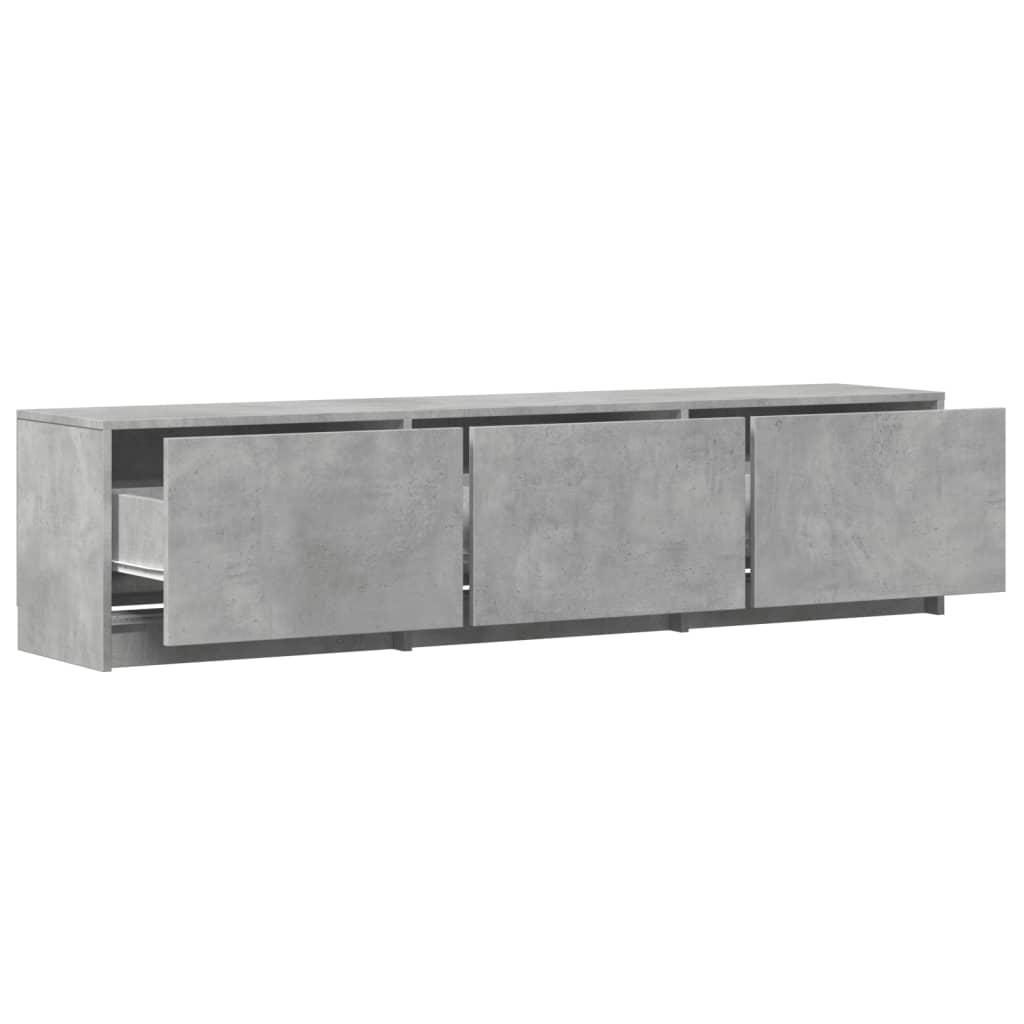 TV-Schrank mit LED-Beleuchtung Betongrau 165x34x40 cm