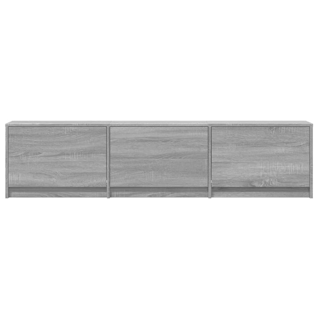 TV-Schrank mit LED-Beleuchtung Grau Sonoma 165x34x40 cm