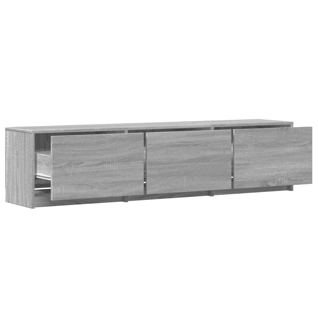 TV-Schrank mit LED-Beleuchtung Grau Sonoma 165x34x40 cm