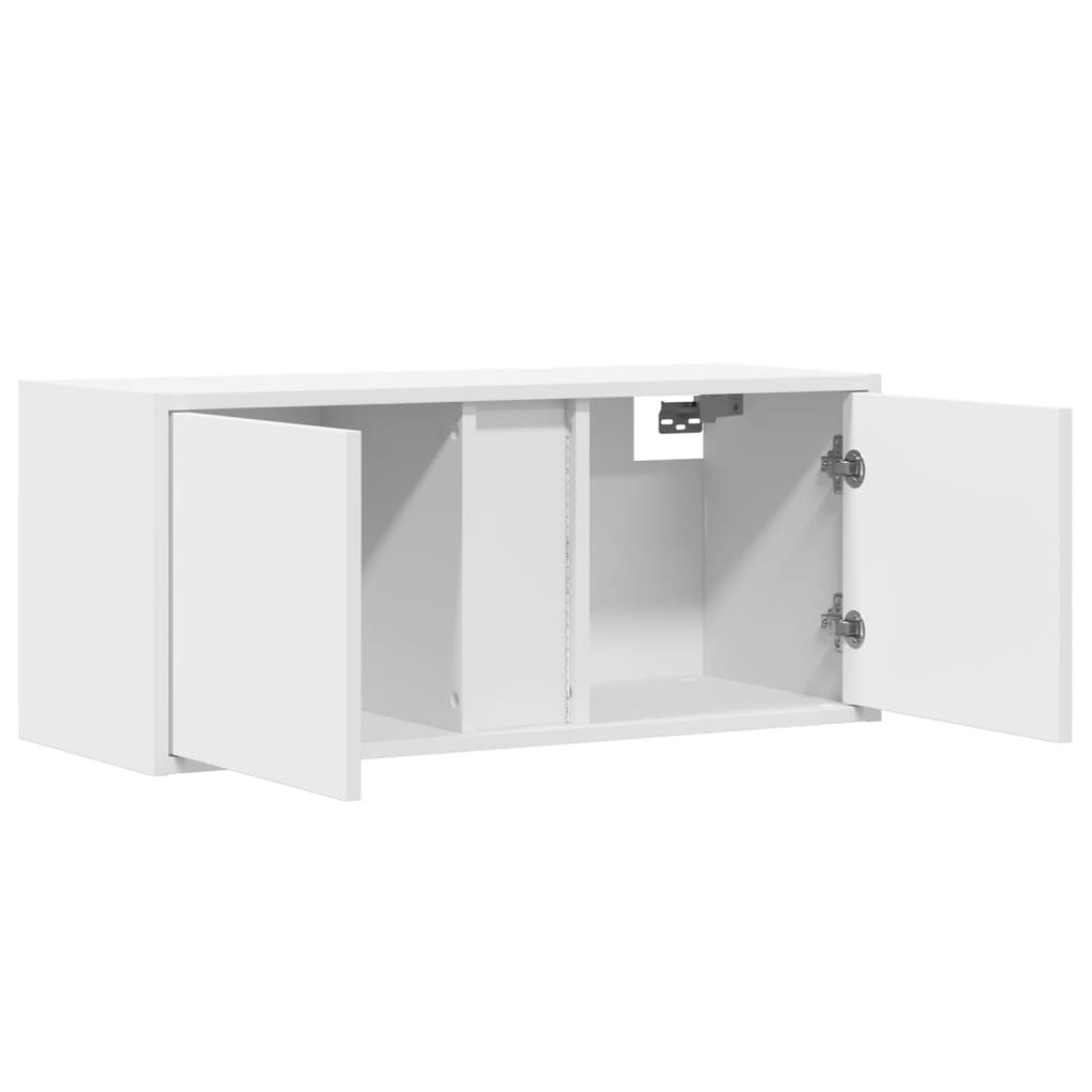 TV-Wandschrank mit LED-Beleuchtung Weiß 80x31x35 cm