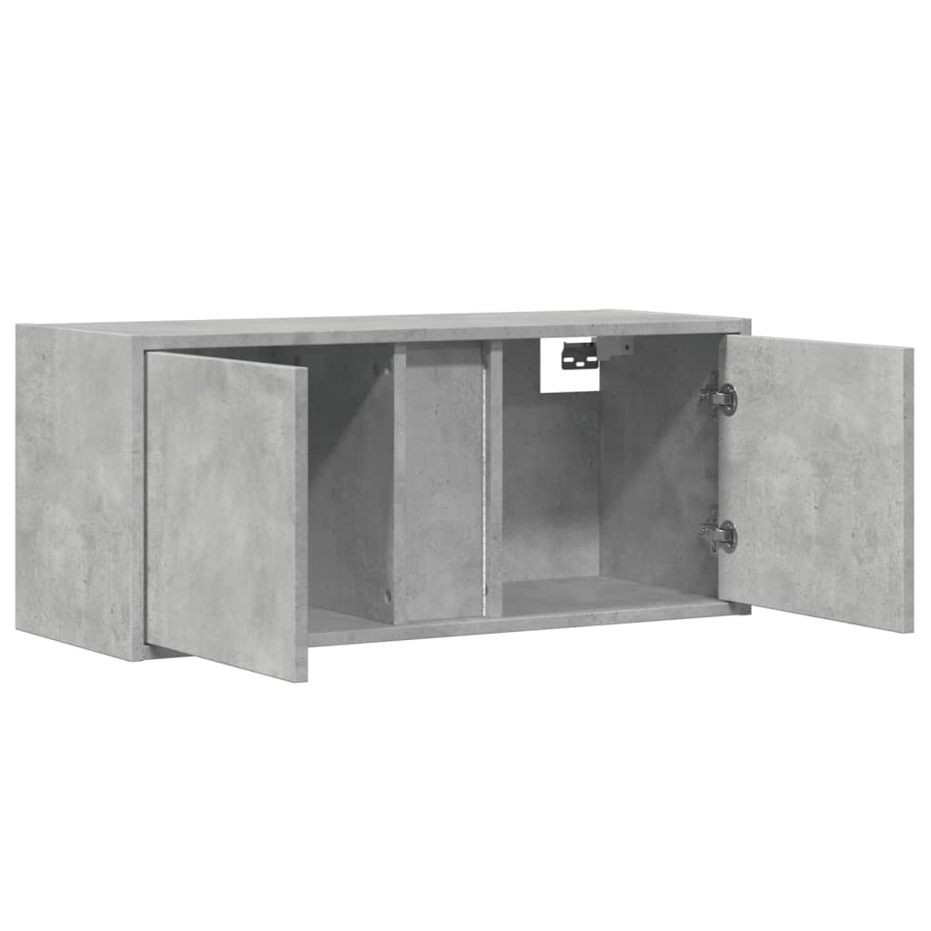 TV-Wandschrank mit LED-Beleuchtung Betongrau 80x31x35 cm