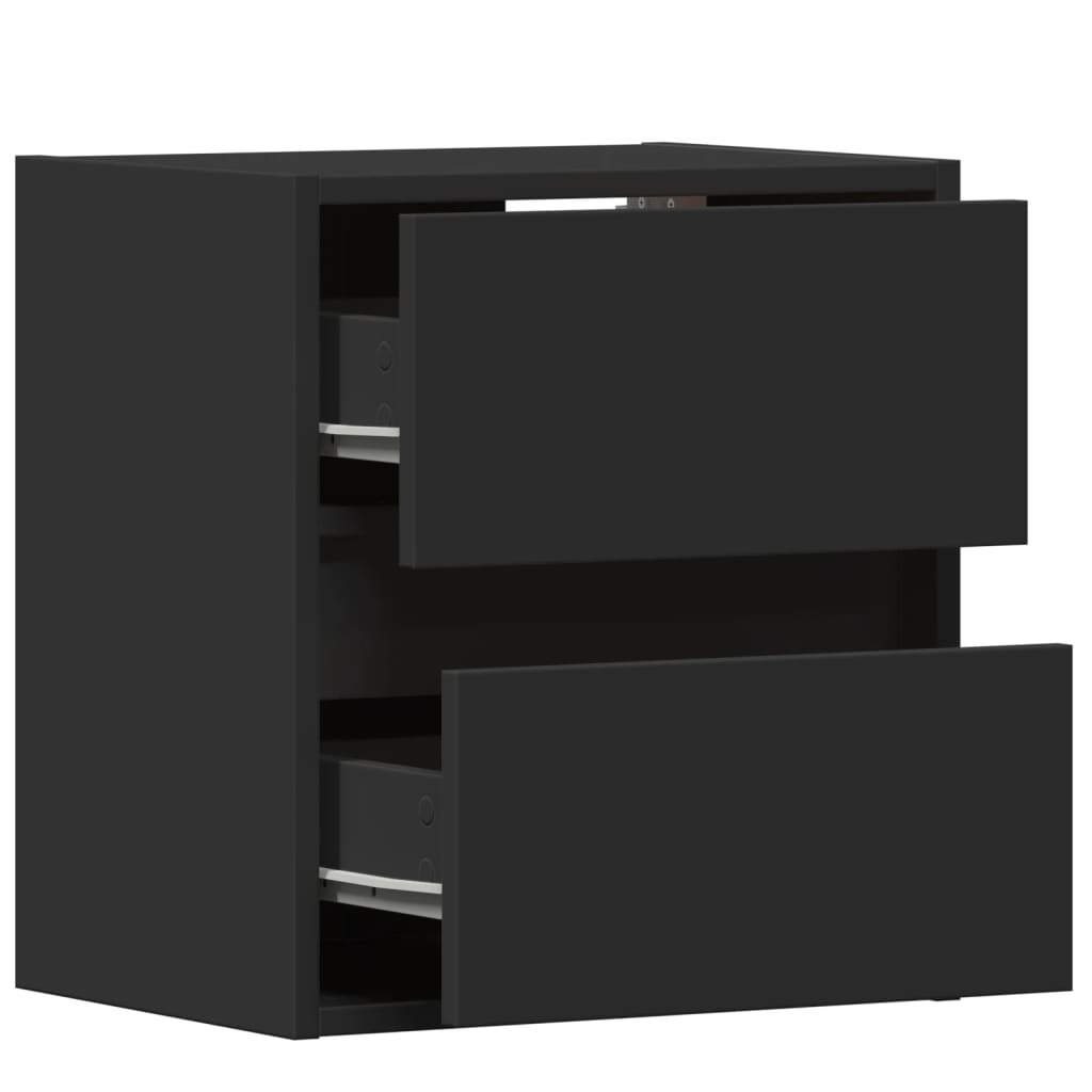 TV-Wandschrank mit LED-Beleuchtung Schwarz 41x31x45 cm