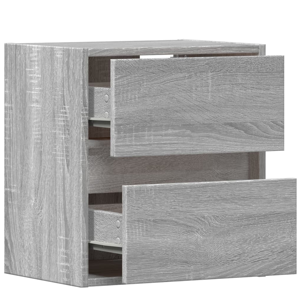 TV-Wandschrank mit LED-Beleuchtung Grau Sonoma 41x31x45 cm