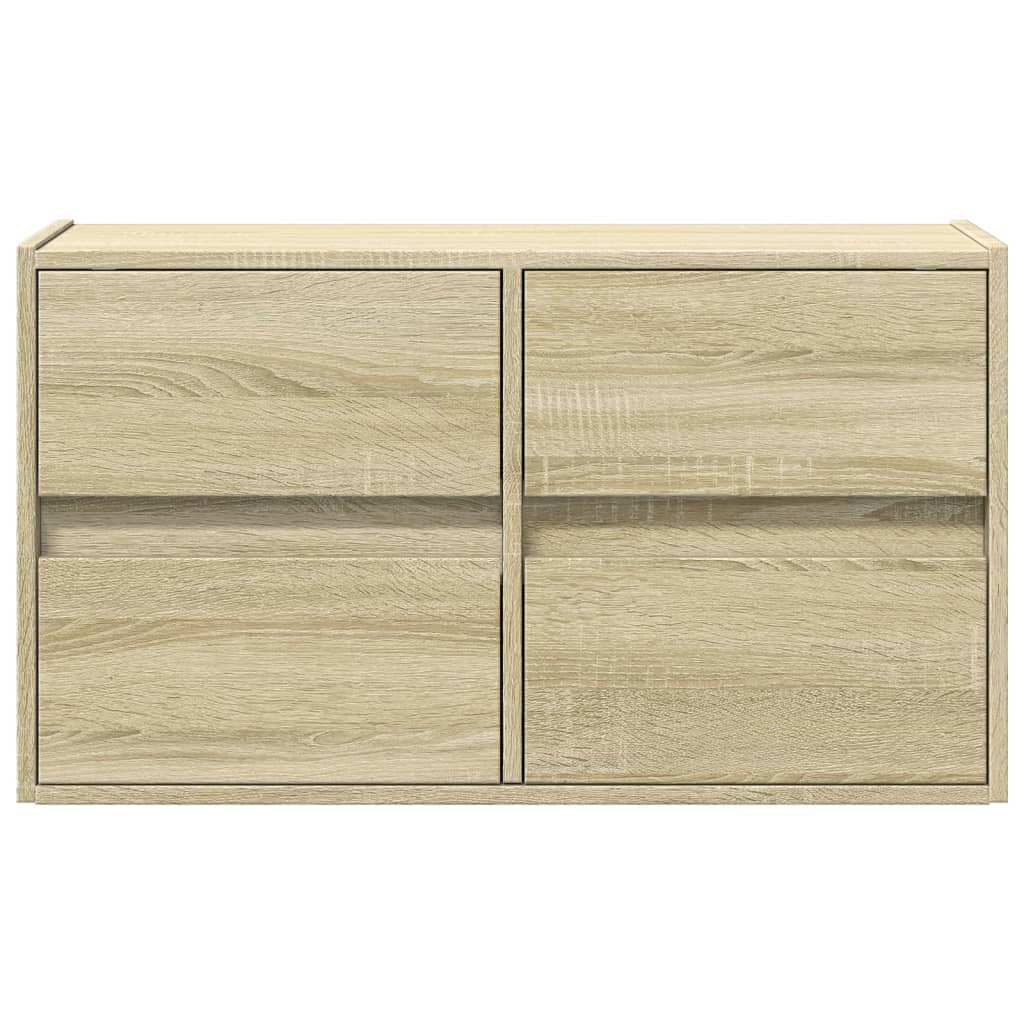 TV-Wandschrank mit LED-Beleuchtung Sonoma-Eiche 80x31x45 cm