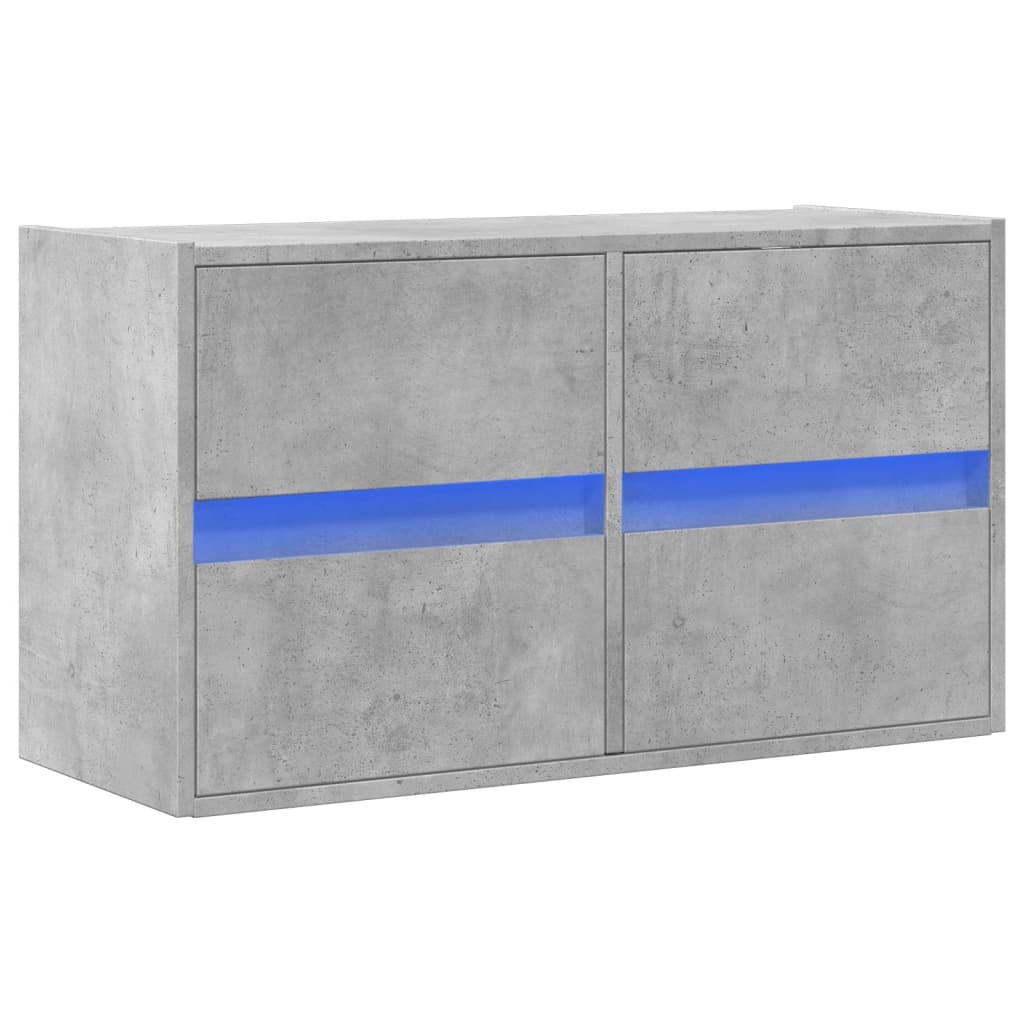 TV-Wandschrank mit LED-Beleuchtung Betongrau 80x31x45 cm