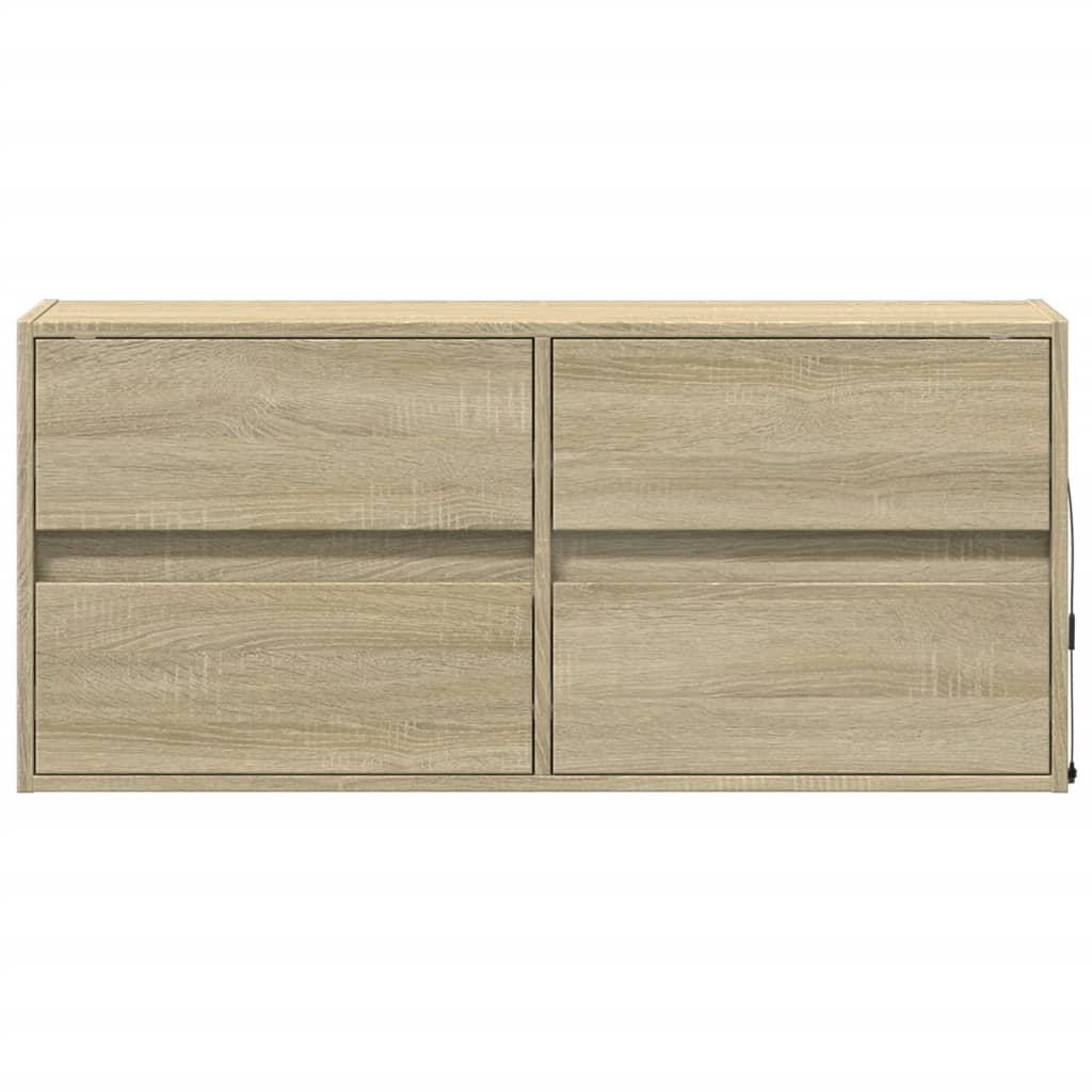 TV-Wandschrank mit LED-Beleuchtung Sonoma-Eiche 100x31x45 cm