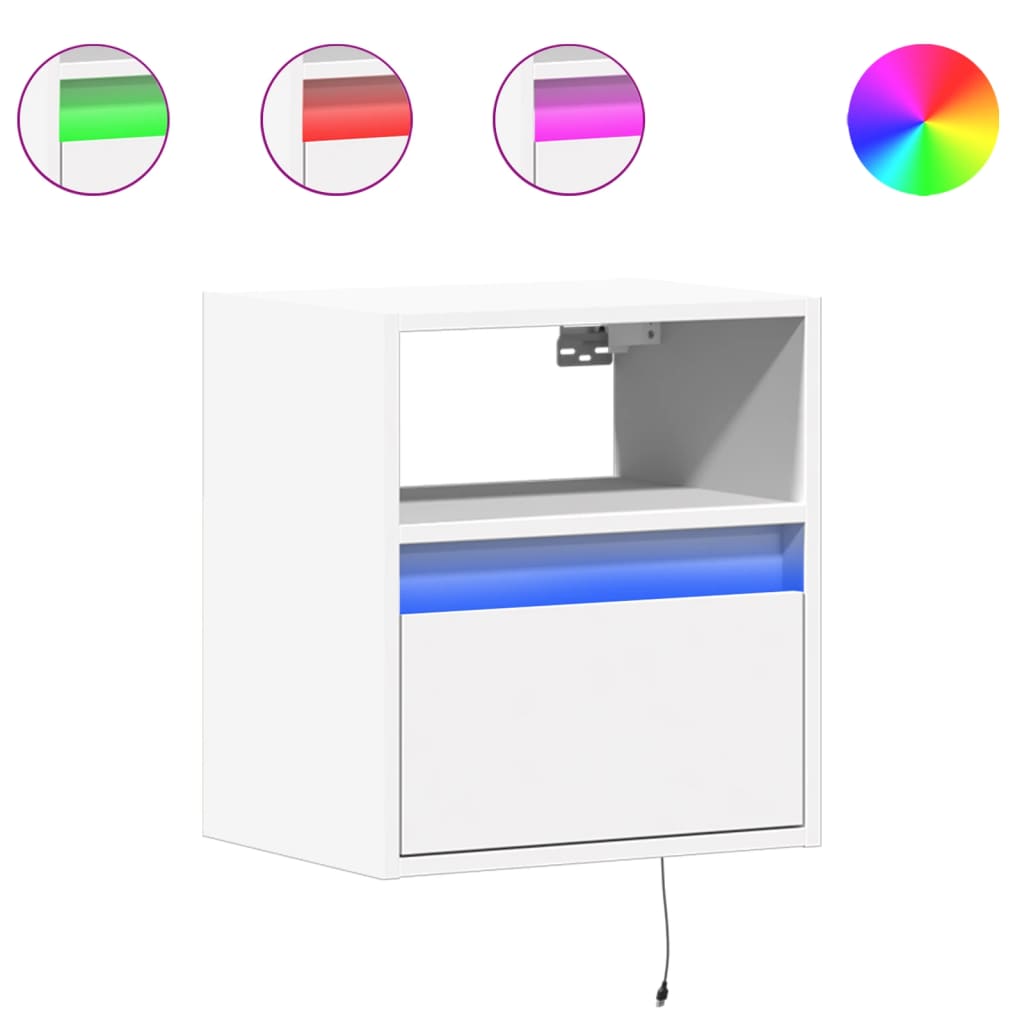 TV-Wandschrank mit LED-Beleuchtung Weiß 41x31x45 cm