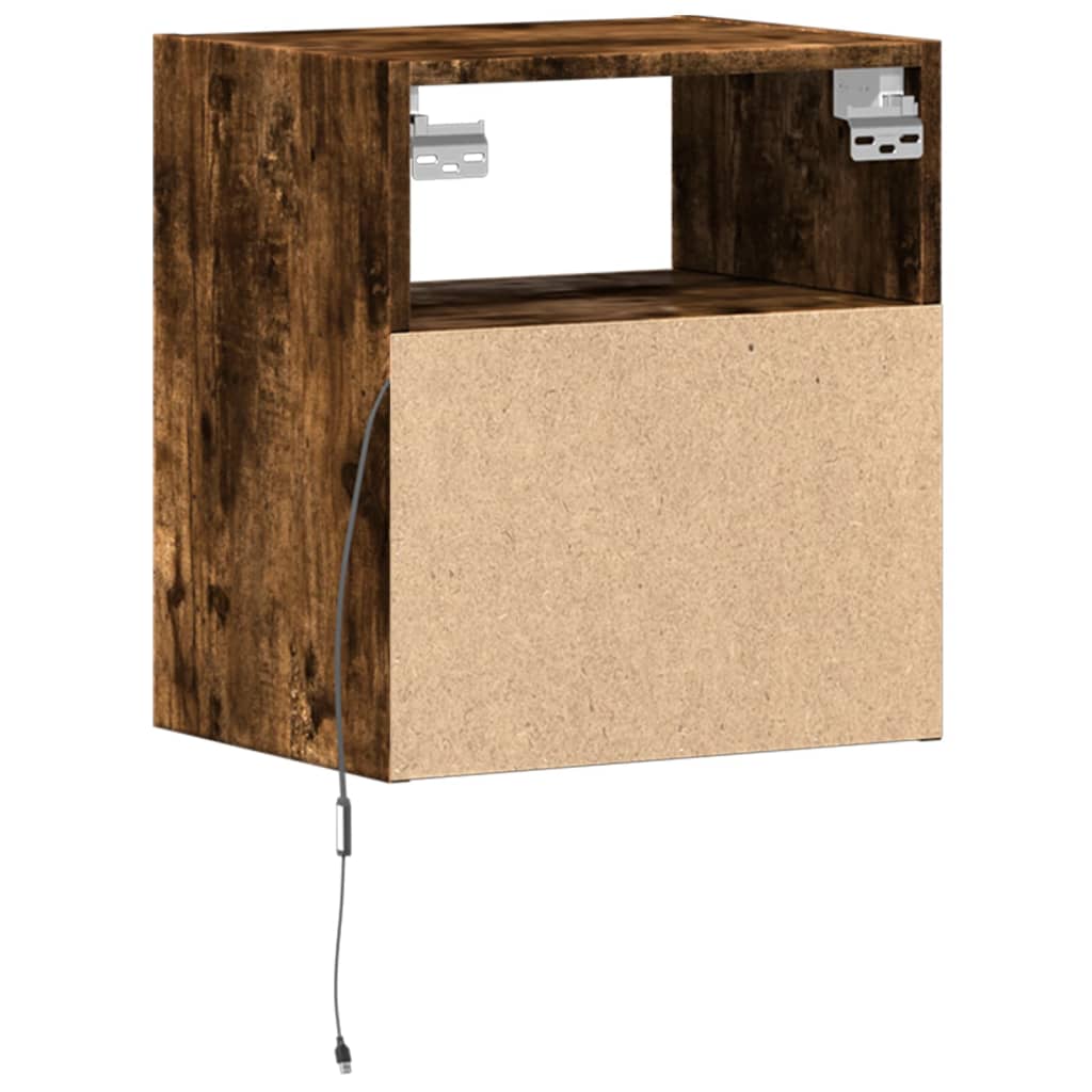 TV-Wandschrank mit LED-Beleuchtung Räuchereiche 41x31x45 cm