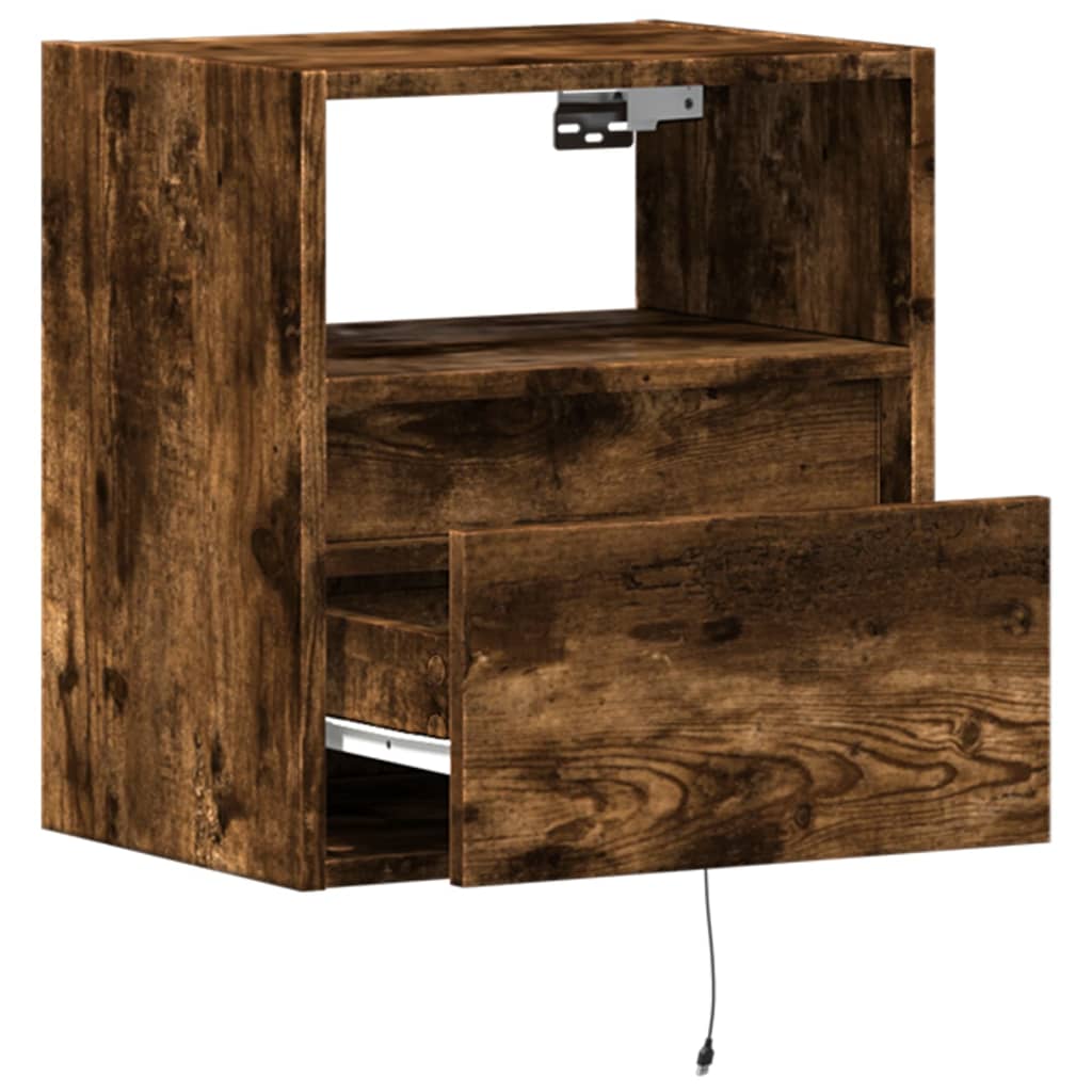 TV-Wandschrank mit LED-Beleuchtung Räuchereiche 41x31x45 cm