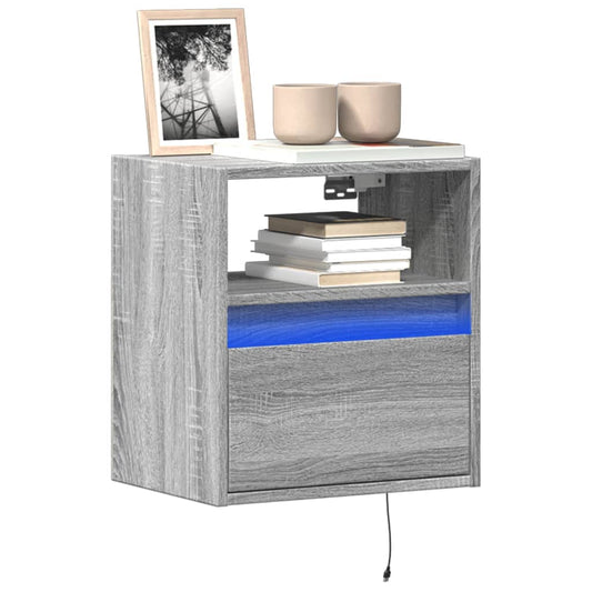 TV-Wandschrank mit LED-Beleuchtung Grau Sonoma 41x31x45 cm