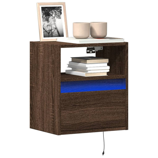 TV-Wandschrank mit LED-Beleuchtung Eichen-Optik 41x31x45 cm