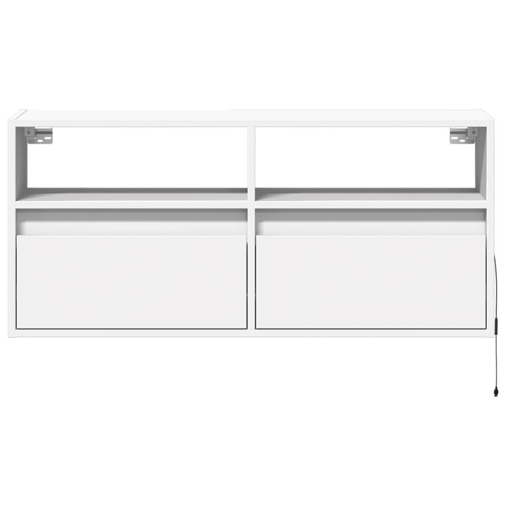 TV-Wandschrank mit LED-Beleuchtung Weiß 100x31x45 cm