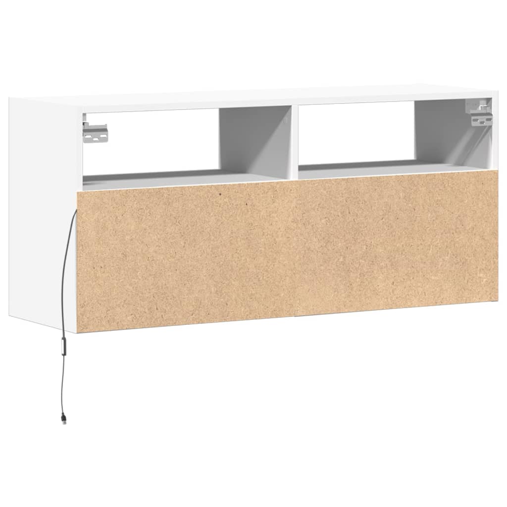 TV-Wandschrank mit LED-Beleuchtung Weiß 100x31x45 cm